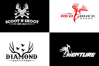 design an outdoor hunting and fishing logo