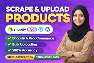 scrape products and upload in shopify or woocommerce
