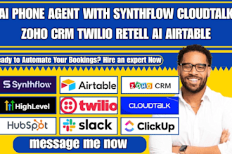 do ai phone agent with synthflow cloudtalk zoho crm twilio retell ai airtable