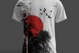create custom vector t shirt design and merchandise graphics for clothing brand