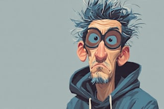 do a digital cartoon illustration