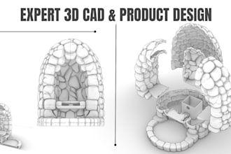 create 2d cad drawings, technical drawings and 3d models
