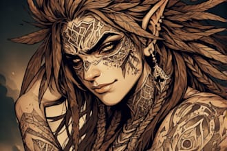 create a profesional tribal tattoo design