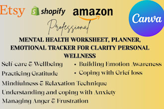 mental health worksheet, planner,emotional tracker for clarity personal wellness