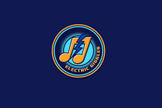 design electric giggles kids music brand  logo