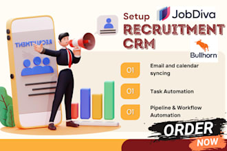 setup recruitment CRM jobadder bullhorn jobdiva 100hires ceipal sense loxo cube