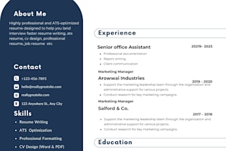 edit, rewrite, and improve your CV or resume professionally