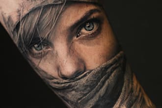 draw a realistic realism tattoo design for you