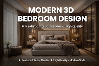 modern 3d bedroom design high quality interior rendering