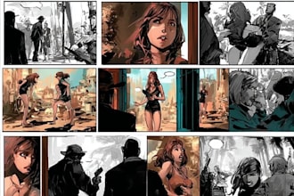 do comics book pages, storyboards, illustrations