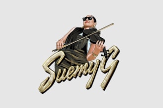 design unique pop violinist logo
