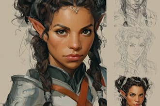 create fantasy character portrait art