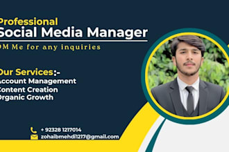 be your professional sm manager for organic social media growth