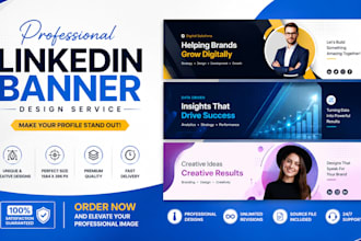 design a professional linkedin banner, and profile banner