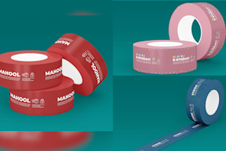 do label, packaging design for tape, barcode, duct tape, brand tape, washi tape