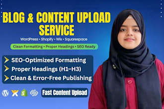 upload and format blog posts in wordpress, shopify, wix