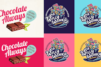 design candy, sweets, chocolate, bakery, delights, food logo