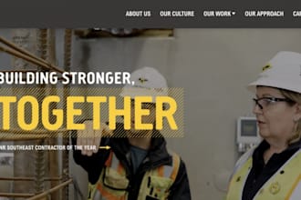 redesign construction company website contractor website building service site