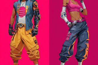 create cyberpunk and retro aesthetic characters