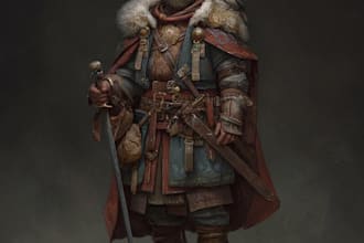 draw a fantasy character for dnd, pathfinder, etc