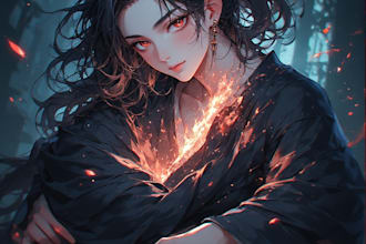 draw an amazing anime style art for you