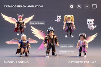 create high quality roblox ugc animation for accessories and bundles roblox game
