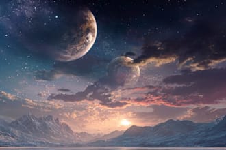 create high quality space art and futuristic space scenes