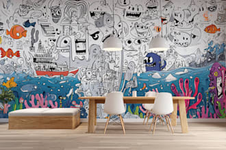 do doodle, mural, wall art for home, office and restaurant