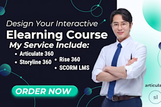 design interactive elearning course on articulate 360, storyline 360 or rise 360