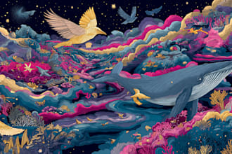 draw a digital illustration in unique style