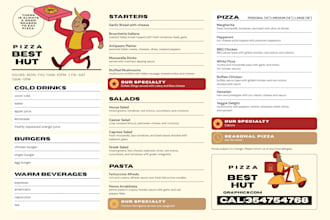 design creative food flyer, business card, brochure and logo