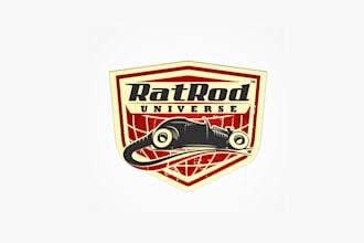 create motor automotive brand logo for rat rod universe