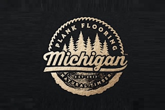 design monogram classic logo for michigan plank flooring