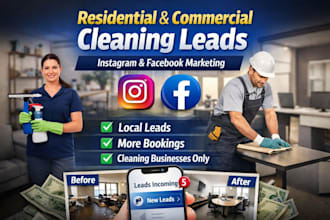 generate residential and commercial cleaning leads using instagram and facebook