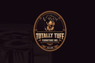 make professional logo for furniture rottweiler portrait