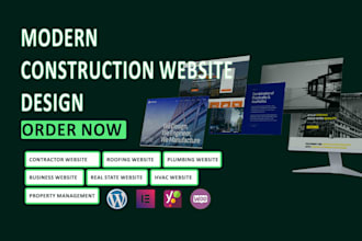 design modern hvac, roofing, cleaning, construction website