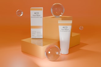 create realistic product cosmetic and bottle mockup design