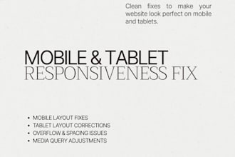 fix mobile and tablet responsiveness issues on your website