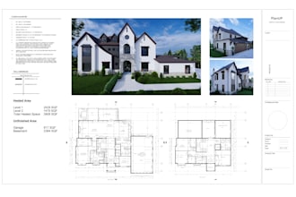 draw architectural floor plan in autocad 2d for construction and permit