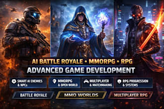 build advanced battle royale game mmorpg multiplayer open world game development