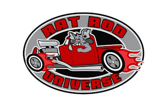 make greatest dynamic logo for automotive rat rod universe
