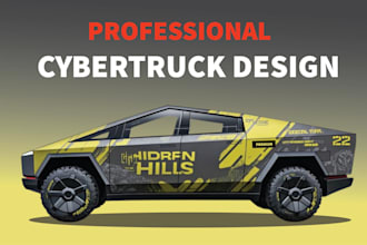 create tesla cybertruck wrap design, truck wrap, van wrap or any vehicle