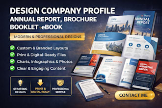 design company profile, annual report, brochure, annual report, booklet, ebook