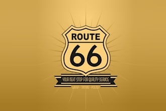 create powerful logo and business card for route 66