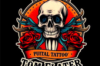 create a traditional tattoo logo design