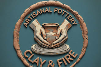 design a creative and earthy clay and pottery logo for your brand