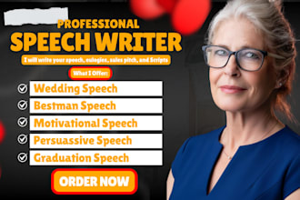 write compelling and professional speeches for any function or events