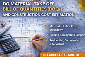 do construction estimate, material takeoff, cost estimation, contractor bidding