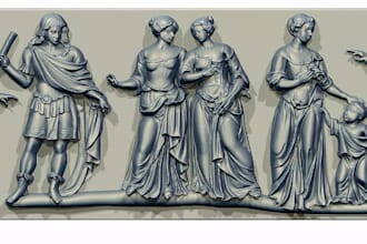 sculpt 3d historical bas relief,3d greek statue relief,3d medallion,for 3d print