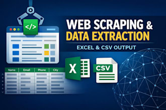 scrape websites and extract data into excel or CSV